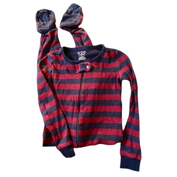 🔥 5 for $30 🔥 The Children’s Place Striped Full Zip Sleeper | 3T - Picture 1 of 2